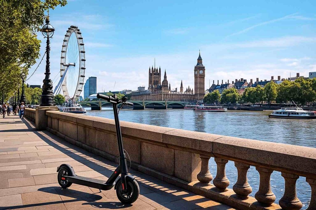 London Photo With Electric Scooter